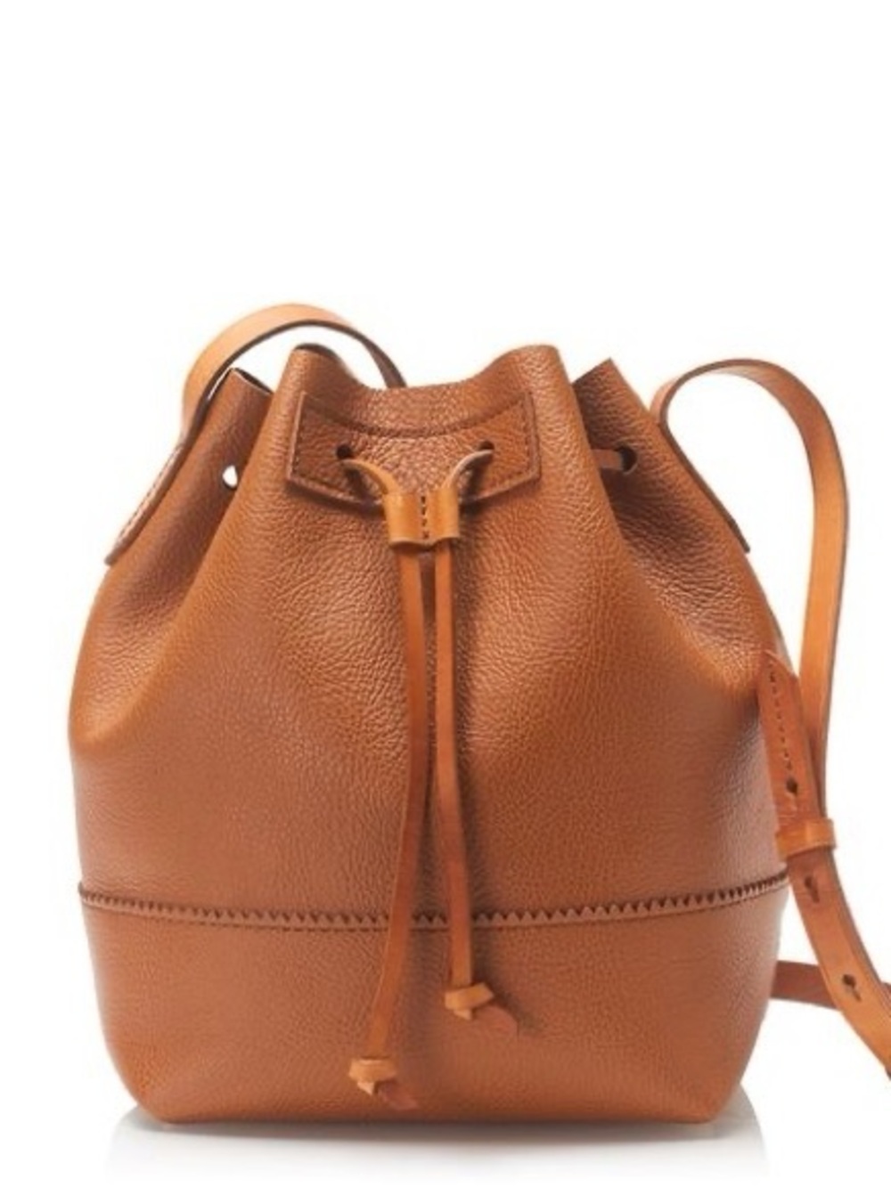 J Crew 100% Genuine Leather English Saddle Downing Bucket Bag